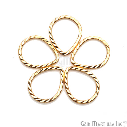 Gold Plated Pears Finding, Filigree Findings,Bracelets Pears Charm (Pick Size) - GemMartUSA