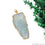 Aquamarine Free Form shape 58x27mm Gold Electroplated Gemstone Single Bail Pendant