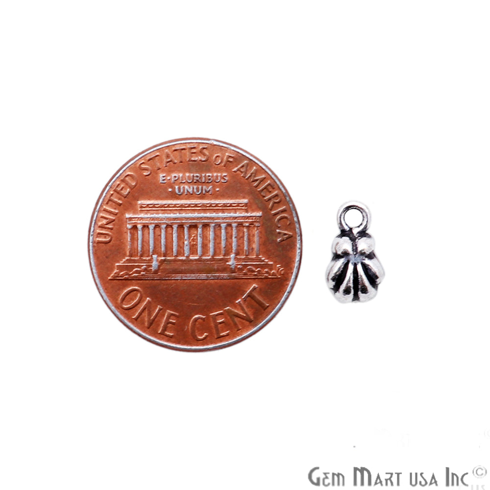 5pc Lot Seashell Shape Oxidized 9x5mm Charm For Bracelets & Pendants - GemMartUSA