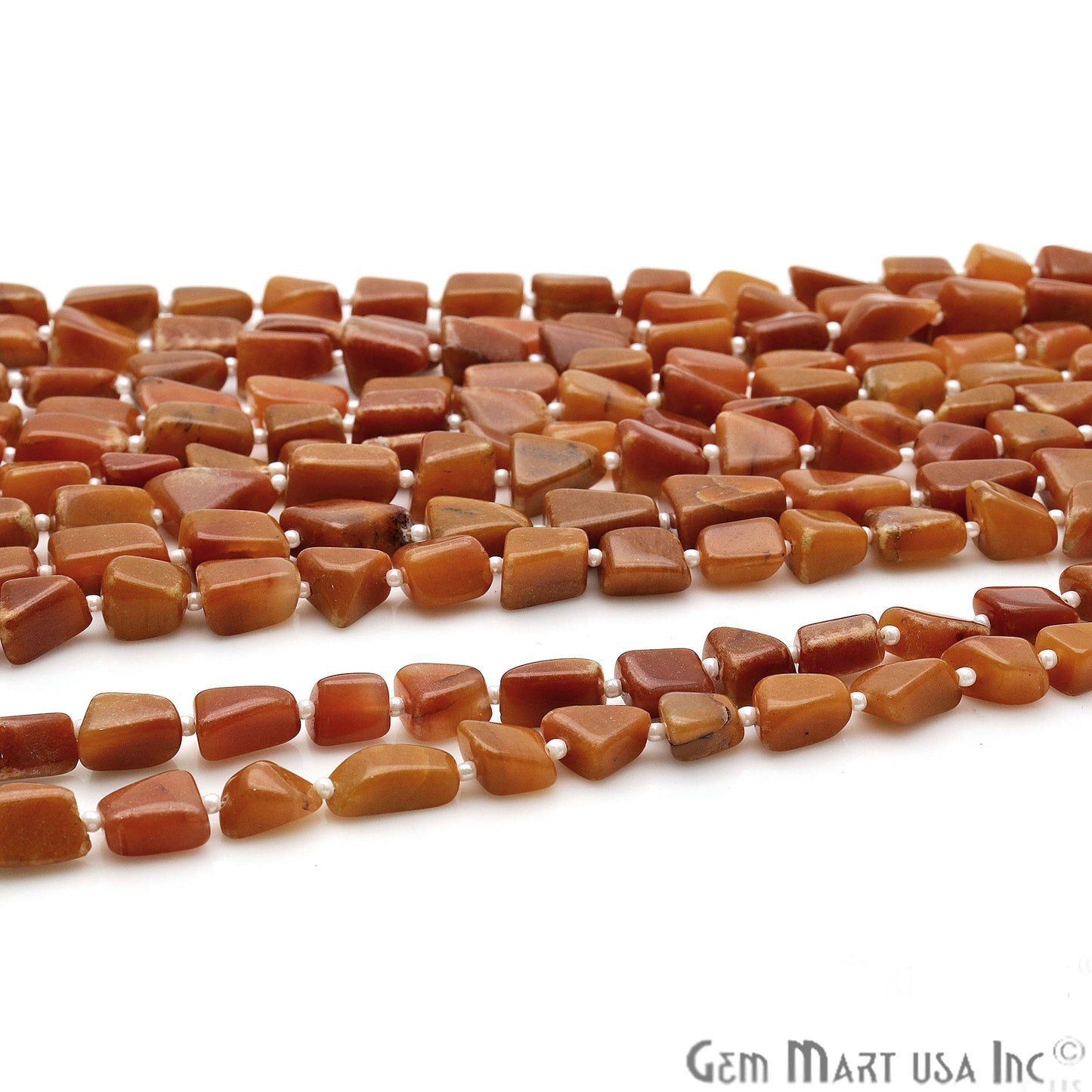 Red Jasper Free Form 12x8mm Tumble Beads Gemstone Strands - GemMartUSA