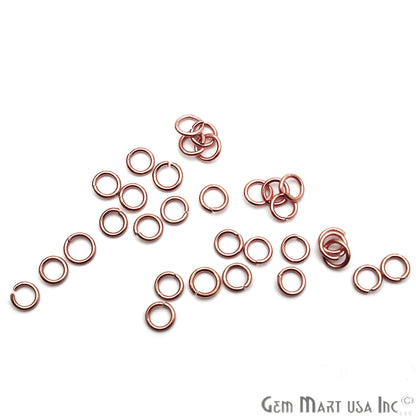 10pc Lot Open Jump Rings 4mm Rose Gold Plated Finding Jewelry Charm