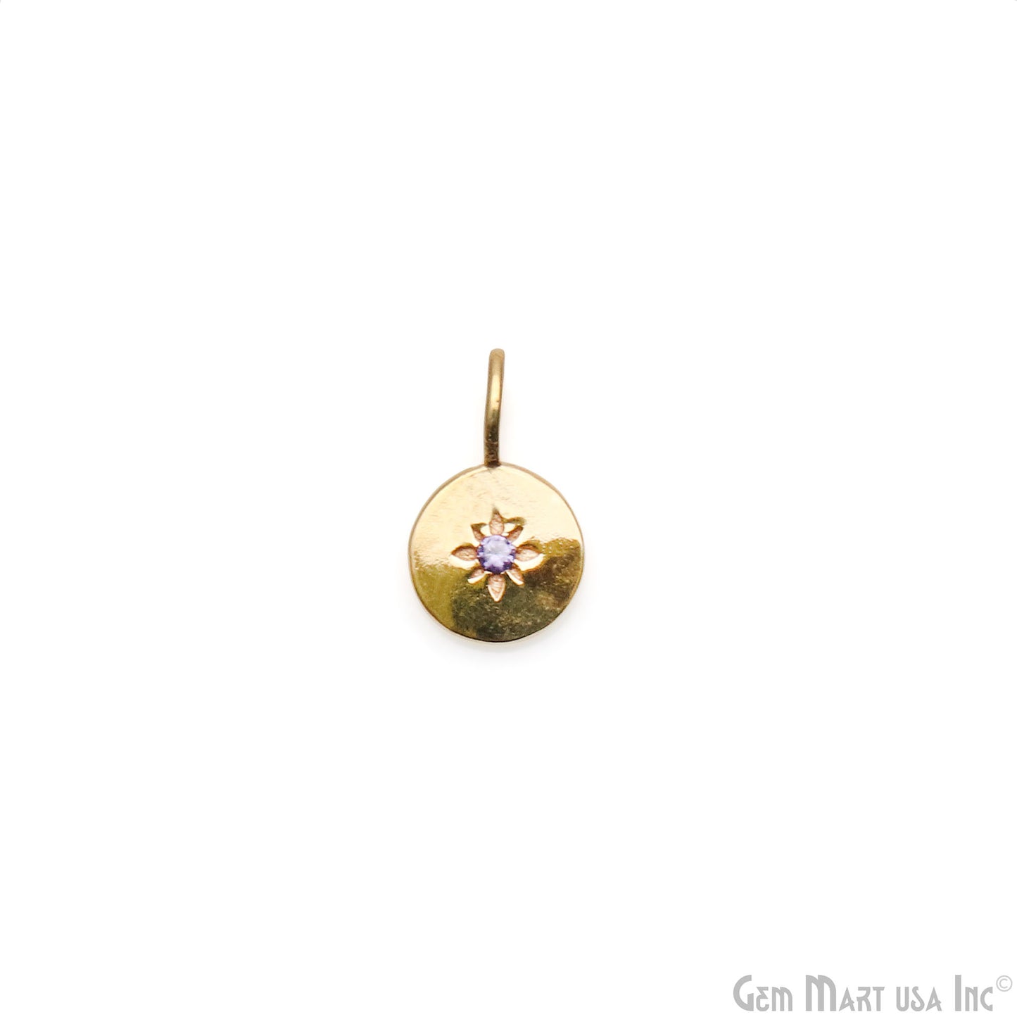 Round Shape 15x9mm Gold Plated Single Bail Finding Charm Pendant