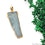 Aquamarine Free Form shape 50x19mm Gold Electroplated Gemstone Single Bail Pendant