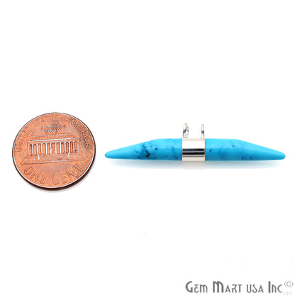 Double Point 41x9mm Gemstone Connector (Pick Your Gemstone & Plating) - GemMartUSA