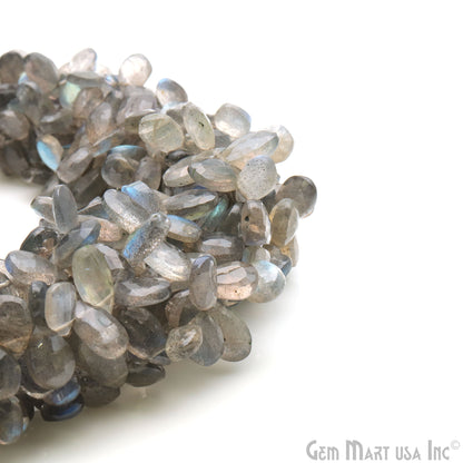 Labradorite Pears Beads, 8 Inch Gemstone Strands, Drilled Strung Briolette Beads, Pears Shape, 10x6mm