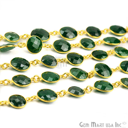 Emerald 10mm Mix Faceted Shape Gold Plated Continuous Connector Chain - GemMartUSA (764269461551)