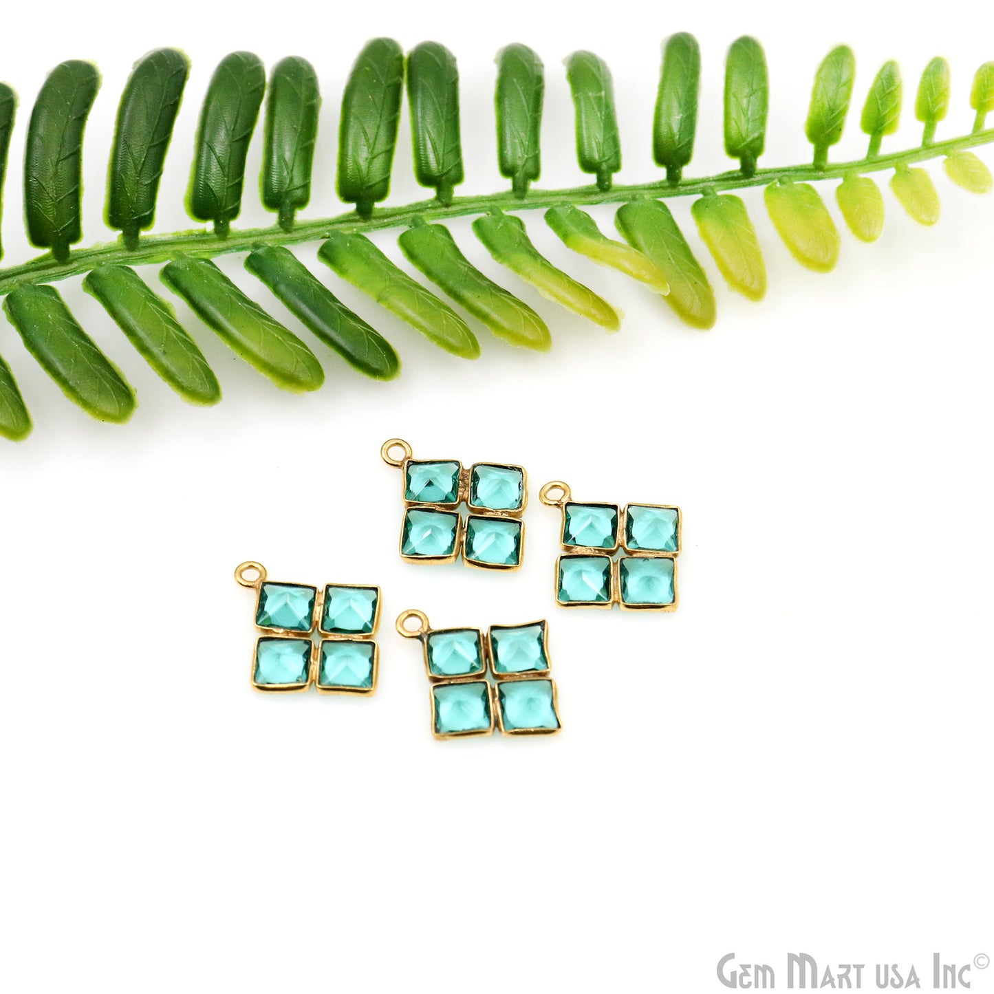 DIY Square Gemstone 12mm Gold Plated Chandelier Finding Component