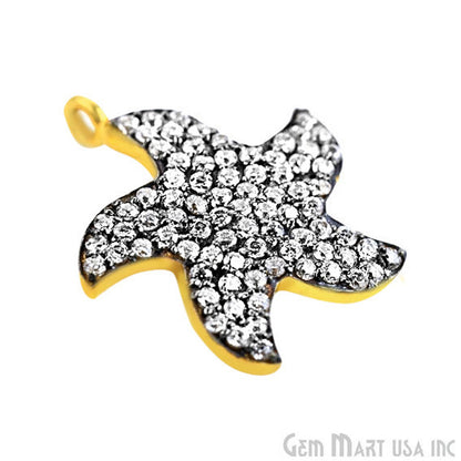 Star' CZ Pave Gold Vermeil Charm for Bracelet & Pendants - GemMartUSA