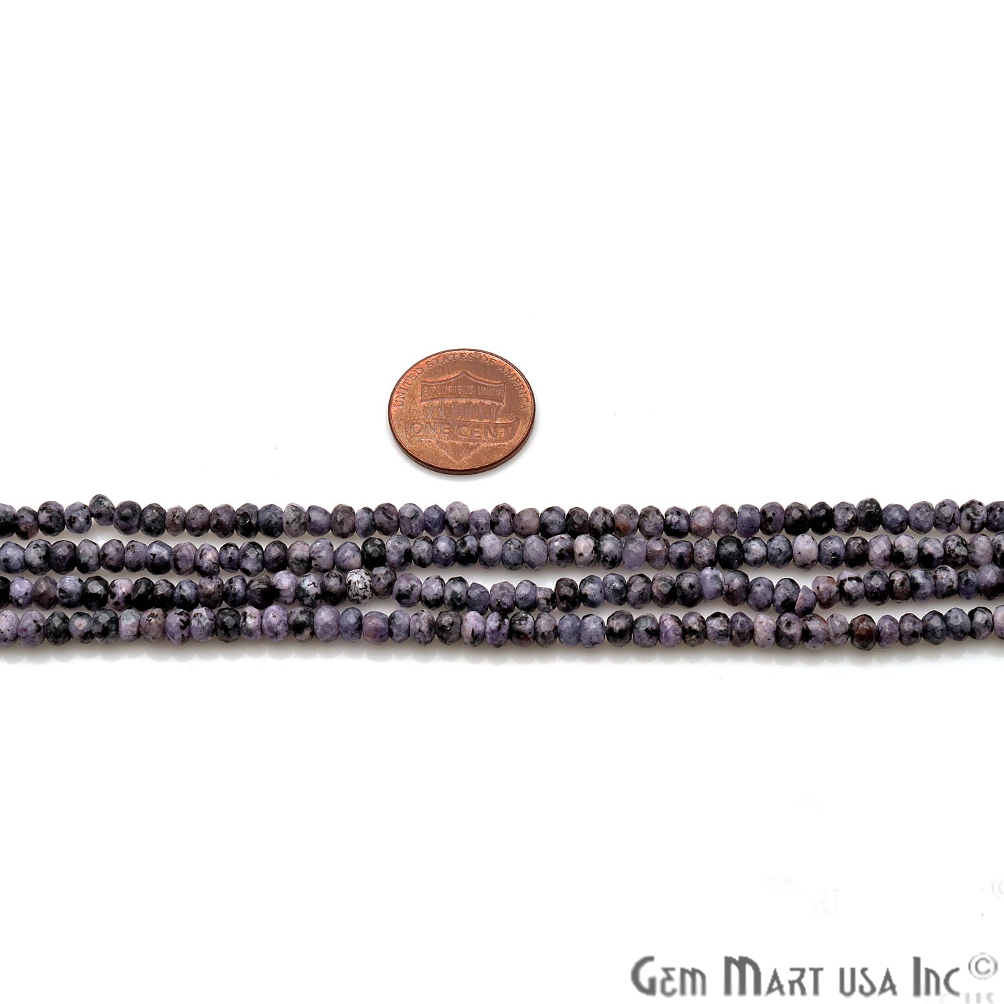 Charoite Jade 3-4mm Faceted Rondelle Beads Strands 14Inch - GemMartUSA