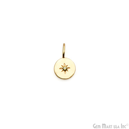 Round Shape 15x9mm Gold Plated Single Bail Finding Charm Pendant