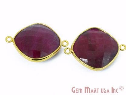 Cushion 16mm Gold Bezel Double Bail Connector