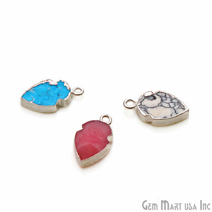 Arrow Heads 20x11mm Bezel Electroplated Shape Connector (Pic Stone) - GemMartUSA