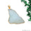 Aquamarine Free Form shape 56x30mm Gold Electroplated Gemstone Single Bail Pendant