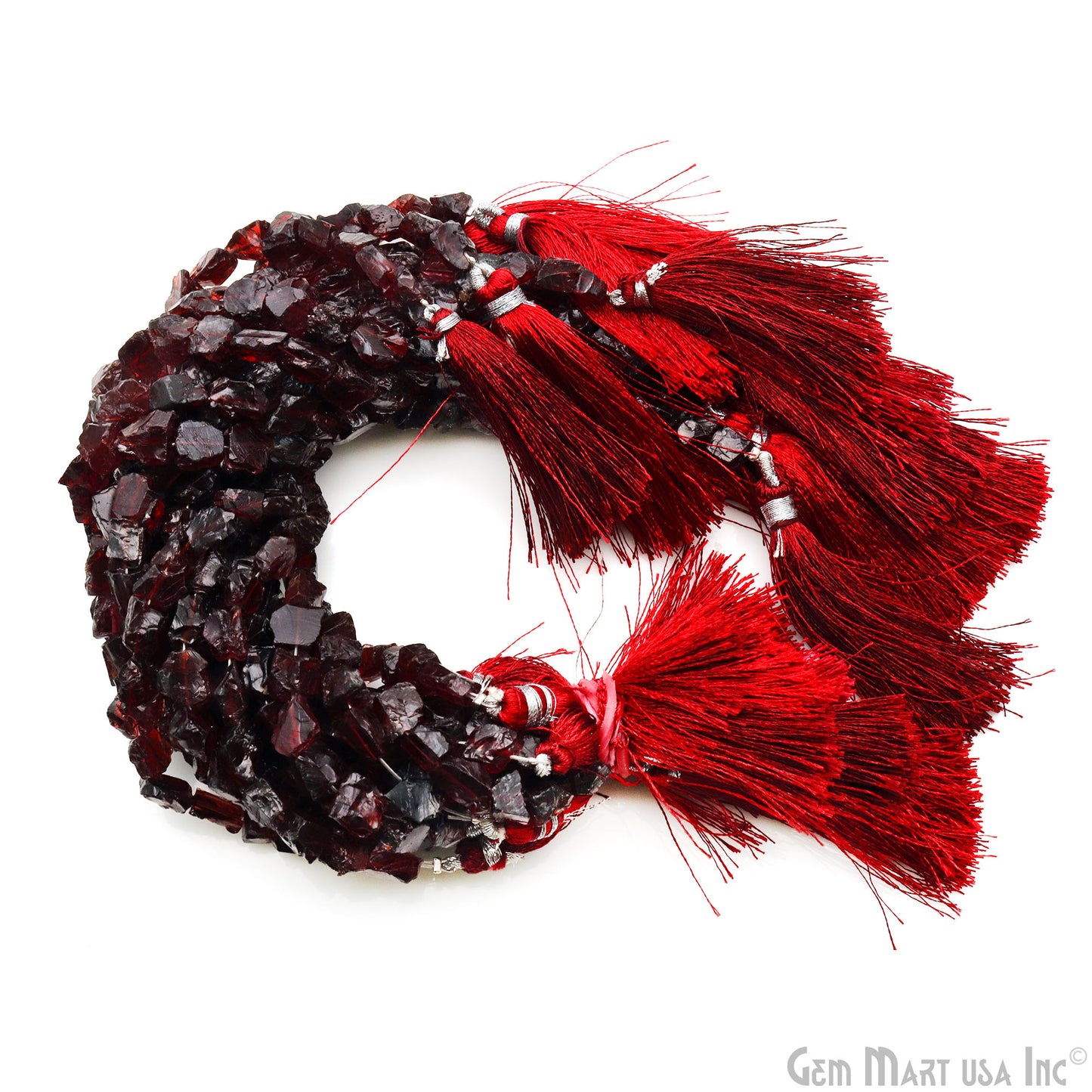 Garnet Rough Beads, 9 Inch Gemstone Strands, Drilled Strung Briolette Beads, Free Form, 7x5mm