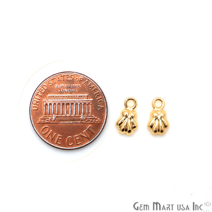 5pc Lot Seashell Finding 9x5mm Gold Plated Jewelry Making Charm - GemMartUSA