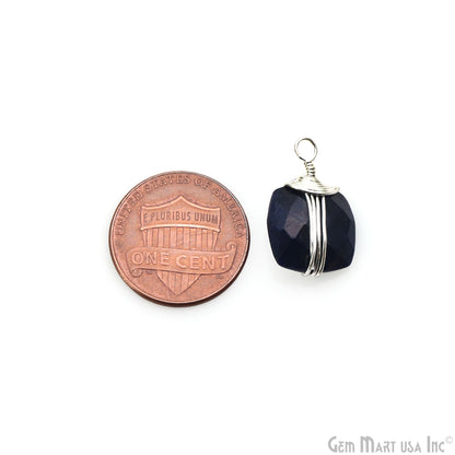 Gemstone 19x12mm Silver Wire Wrapped Bail Gemstone Connector