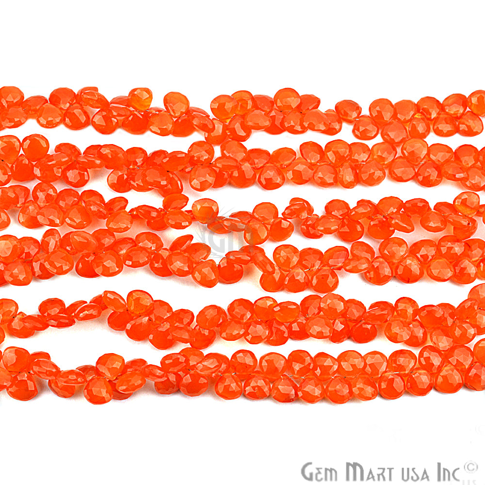 Carnelian Teardrops Faceted Gemstone 8mm Rondelle Beads - GemMartUSA