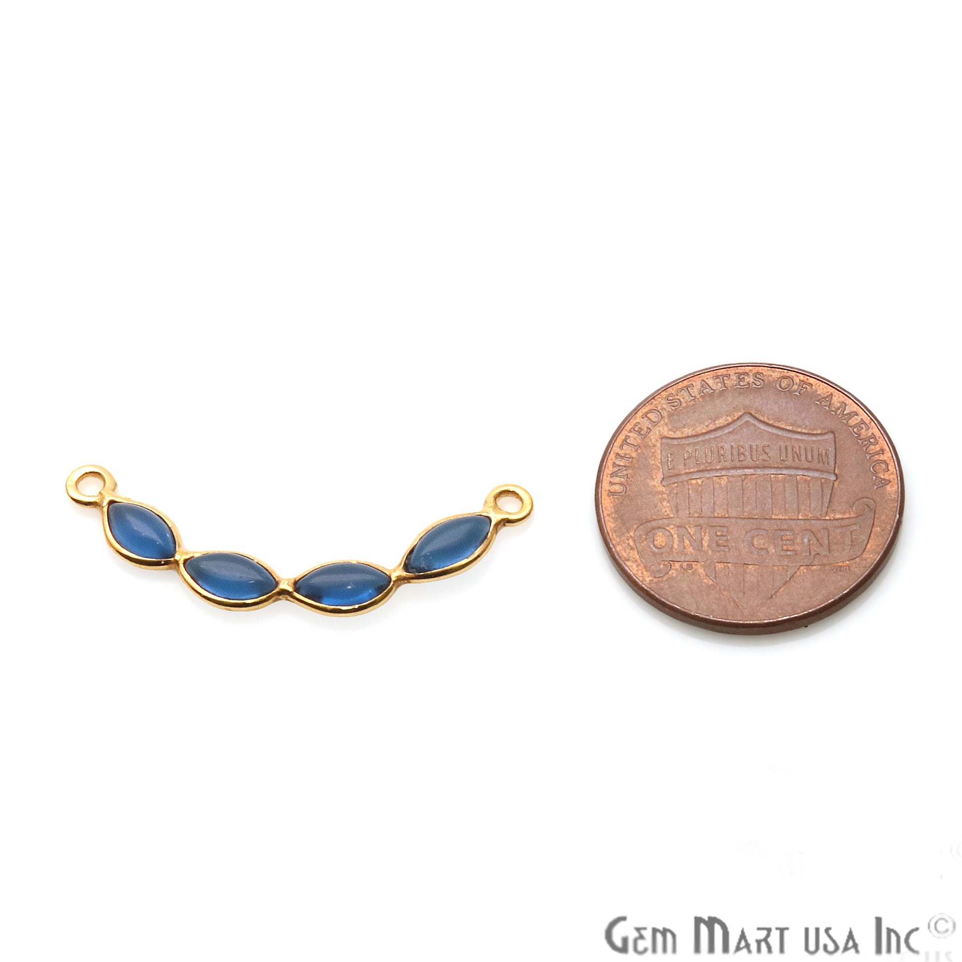 DIY Iolite Smiley 26x4mm Gold Plated Chandelier Finding Component - GemMartUSA