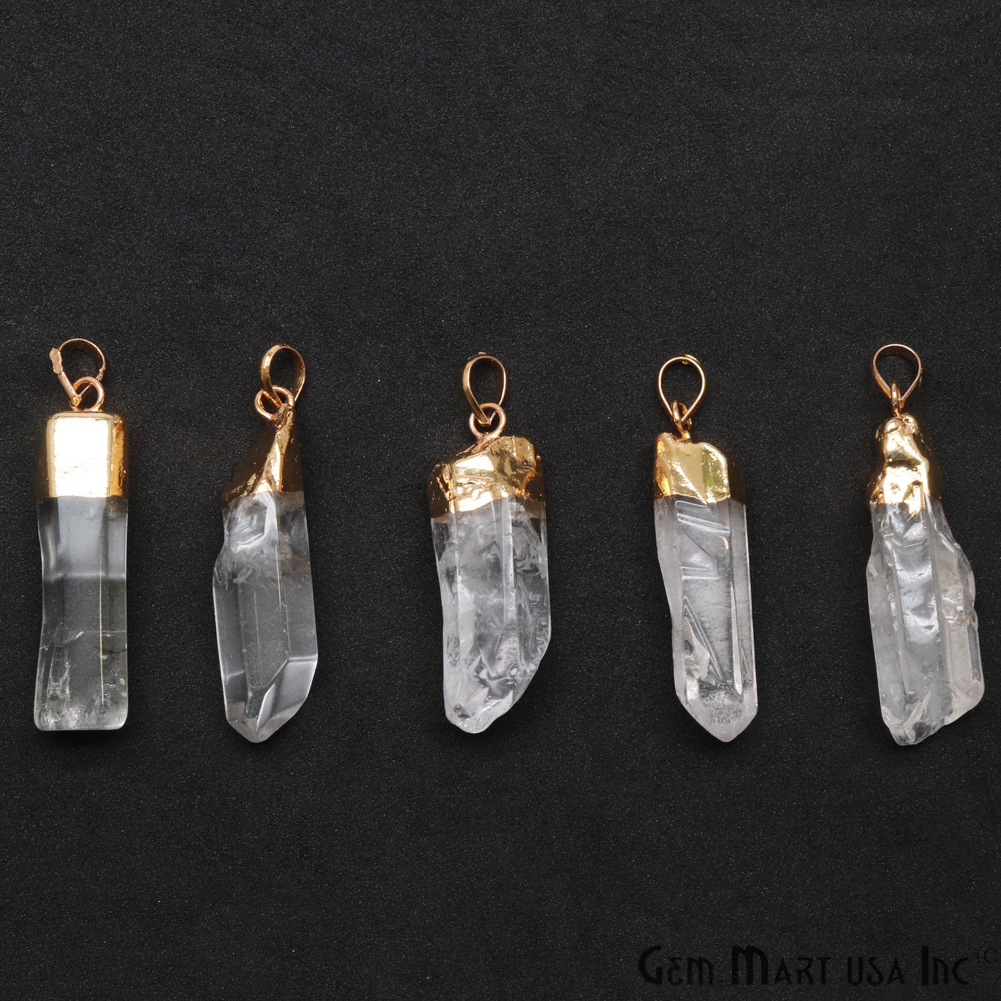 Crystal Point Pencil Pendant, 42x9mm 24k Gold Plated Gemstone Point Pencil Charm Pendant(GPCL-14046)