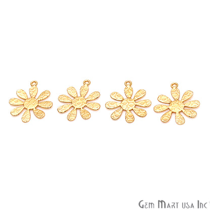 Flower Shape Gold Plated Finding Jewelry Charm - GemMartUSA