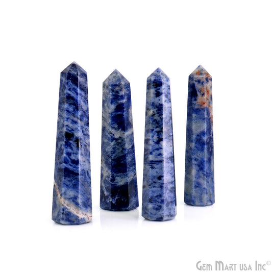 Sodalite Gemstone Jumbo Tower Crystal Tower Obelisk Healing Meditation Gemstones 4-5 Inch