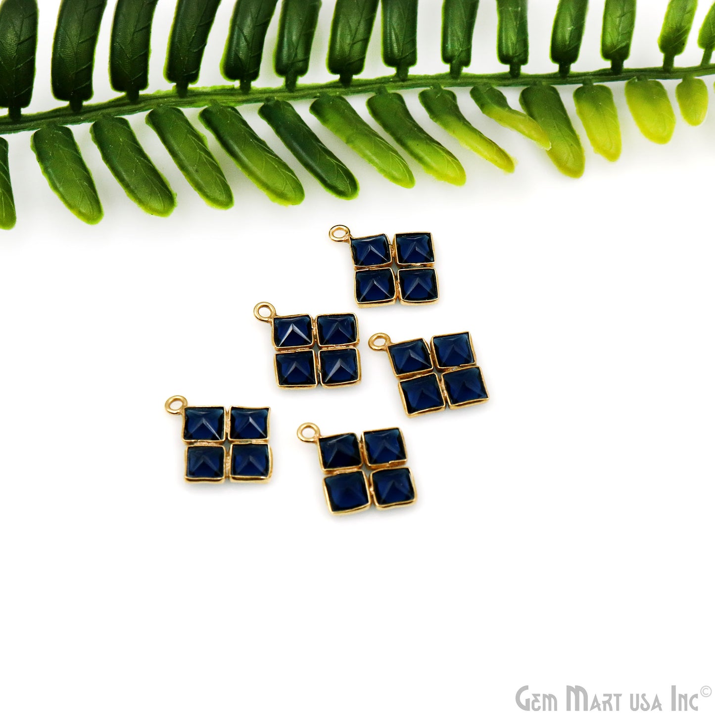 DIY Square Gemstone 12mm Gold Plated Chandelier Finding Component