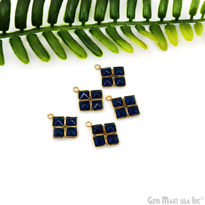 DIY Square Gemstone 12mm Gold Plated Chandelier Finding Component