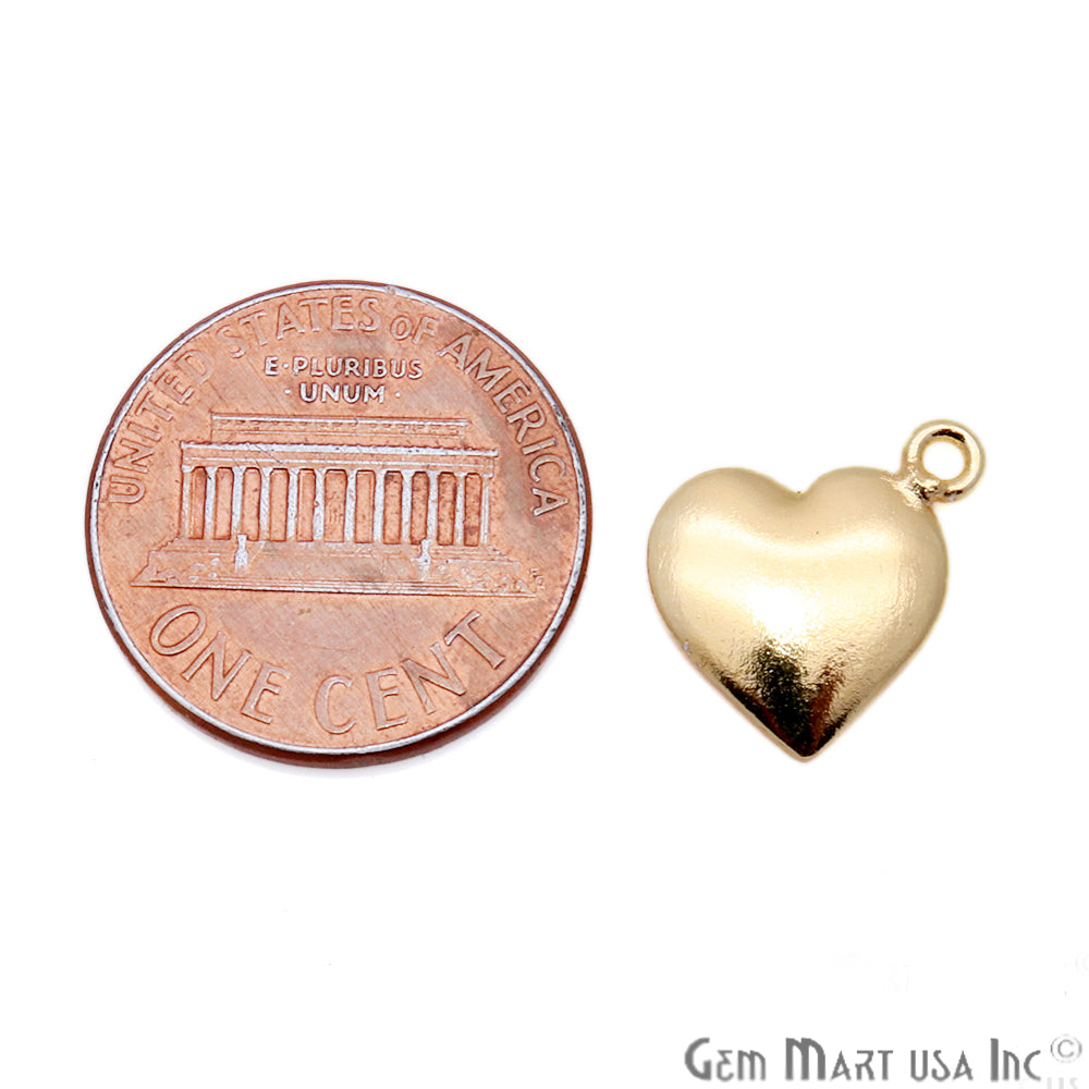 5pc Lot Heart Finding 15x11mm Gold Plated Jewelry Making Charm - GemMartUSA
