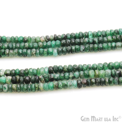 Emerald Round 5-6MM Faceted Tiny Rondelle Beads 1 Strand - GemMartUSA