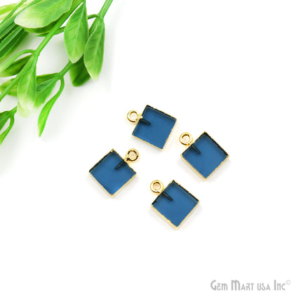 Square 10mm Single Bail Gold Electroplated Gemstone Connector