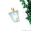 Aquamarine Free Form shape 30x23mm Gold Electroplated Gemstone Single Bail Pendant