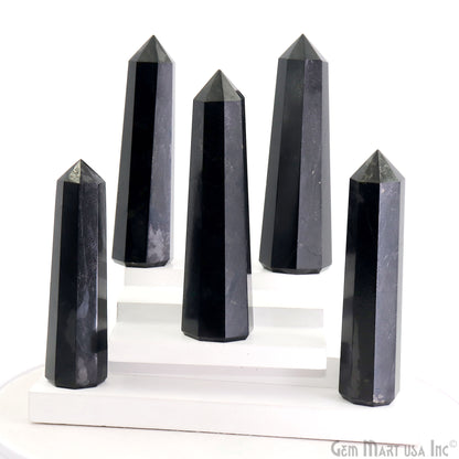 Black Agate Gemstone Jumbo Tower Crystal Tower Obelisk Healing Meditation Gemstones 4-5 Inch