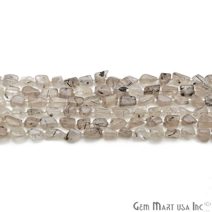 Rutilated Free Form 9x7mm Tumble Beads Gemstone Strands - GemMartUSA