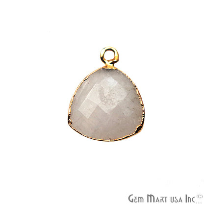 Rainbow Moonstone 16mm Trillion Gold Edged Gemstone Connector - GemMartUSA