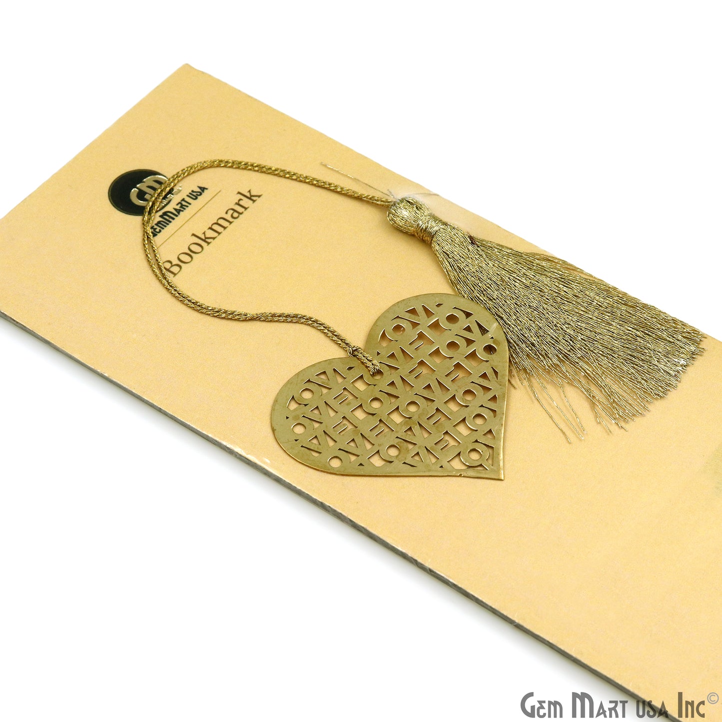 Metal Heart Love Bookmark With Tassel. Gold Bookmark, Reader Gift, Handmade Bookmark, Page Marker, Aesthetic Gift, 51x40mm