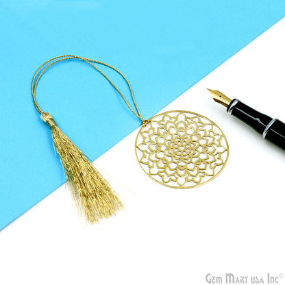 Metal Round Dream Catcher Bookmark With Tassel. Gold Bookmark, Reader Gift, Handmade Bookmark, Page Marker, Aesthetic Gift, 53mm