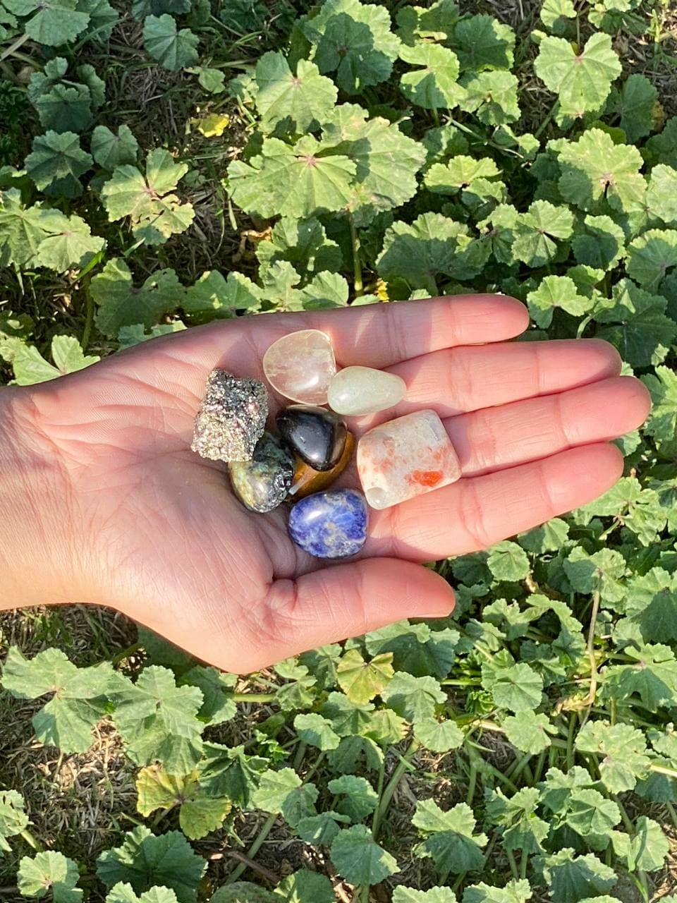 8pc Lot Tumble Stone, Multi Color Beautiful Seven Stone Set, Reiki stones, Healing crystal, 1 Rough Stone , 26X18MM