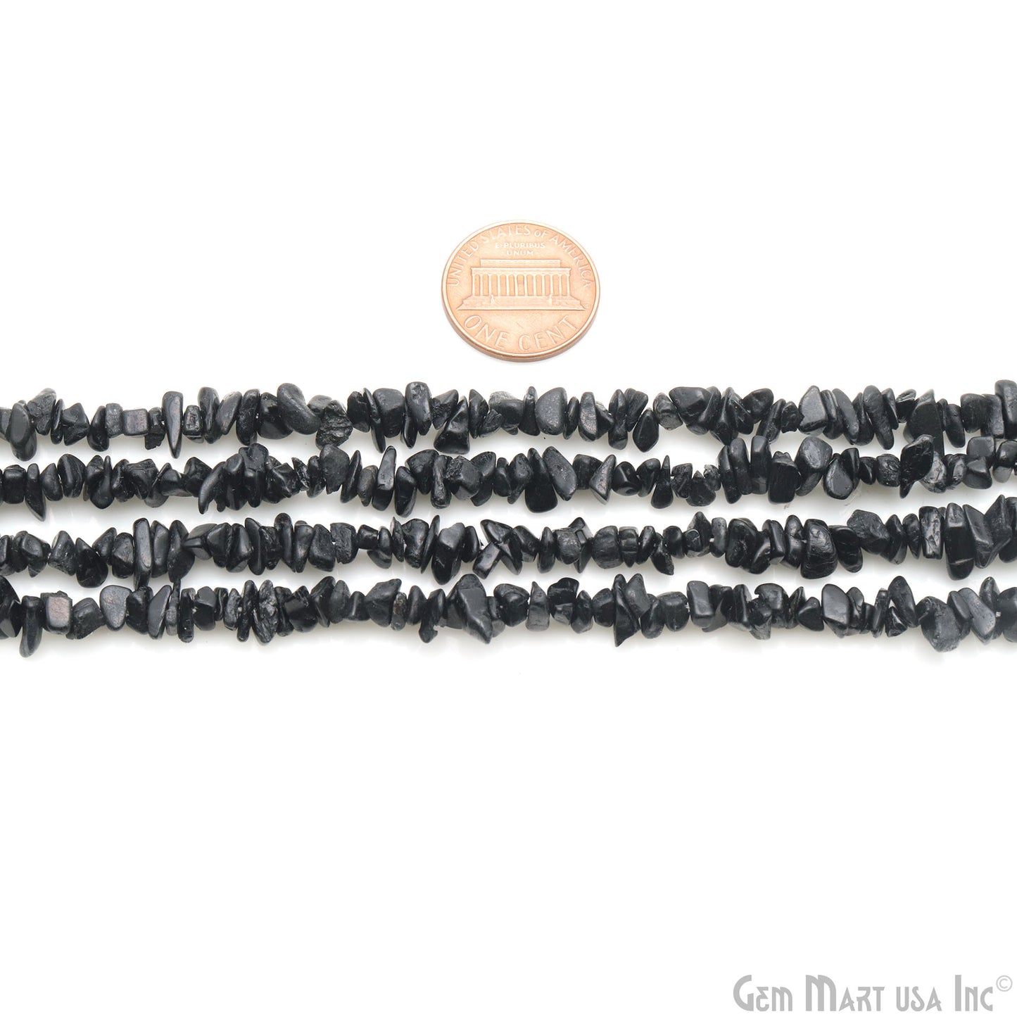 Black Tourmaline Chip Beads, 34 Inch, Natural Chip Strands, Drilled Strung Nugget Beads, 3-7mm, Polished, GemmartUSA (CHKT-70001)