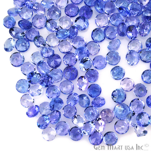 Tanzanite Round Gemstone, 3-4mm, 1+ Carats, 100% Natural Faceted Loose Gems, December Birthstone