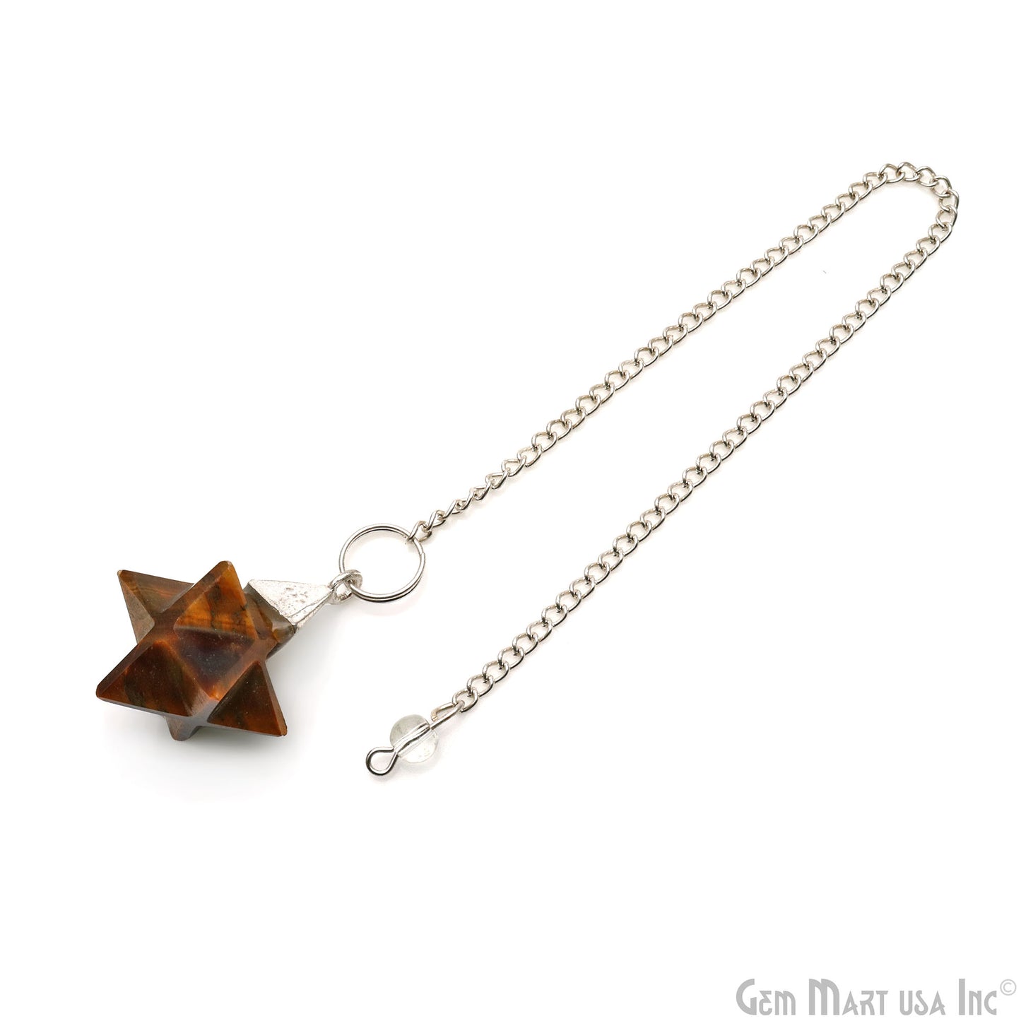 Merkaba Star 32x14mm Silver Plated Gemstone Dowsing Pendant