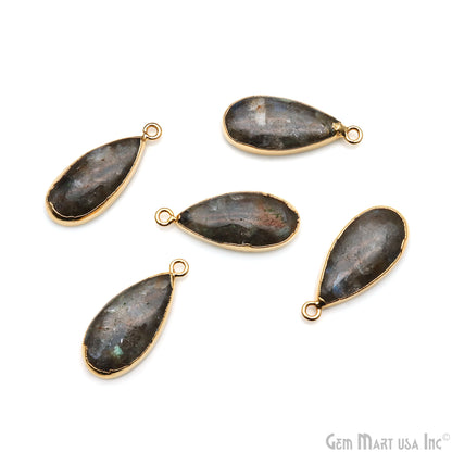 Pear Shape 28x12mm Gold Electroplated Single Bail Gemstone Connector