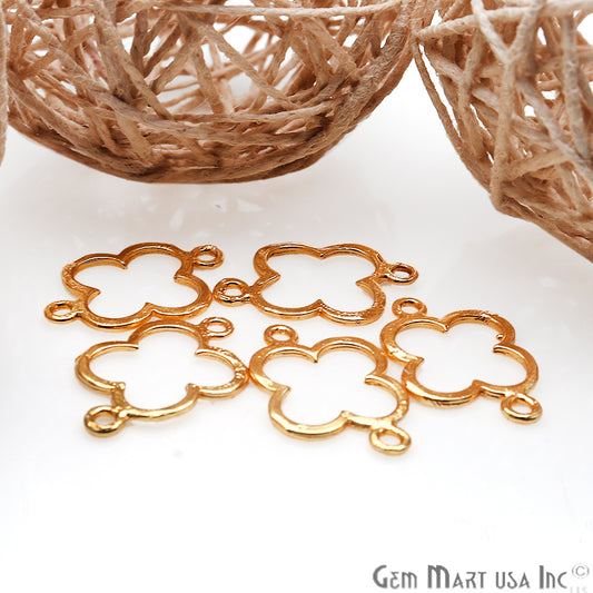 5 Pc Lot Clover Findings, Findings, Filigree Findings, Findings, Jewelry Findings, 23x17mm (50062) - GemmartUSA