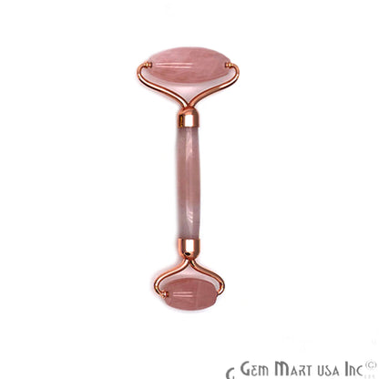 Gemstone Gold Plated Face Roller With Two Healing Stones, Skin care (Pick Stone & Plating) - GemMartUSA