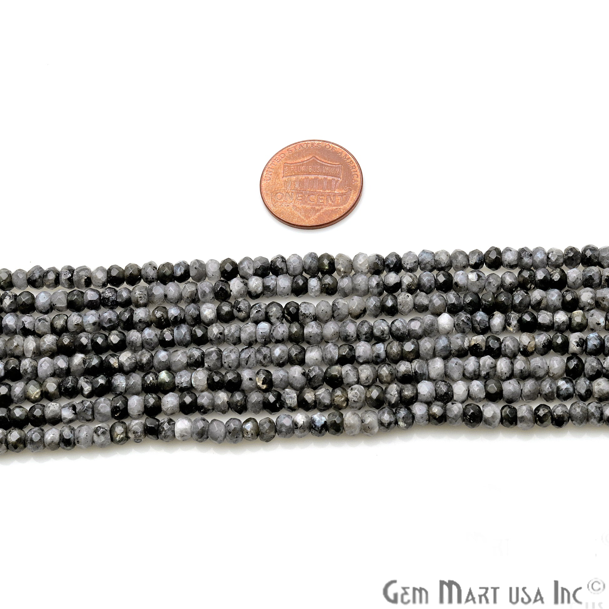 Cats Eye Jade 3-4mm Faceted Rondelle Beads Strands 14Inch - GemMartUSA