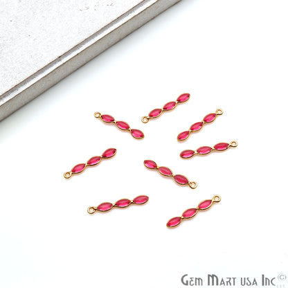DIY Pink Tourmaline 23x4mm Gold Plated Chandelier Finding Component - GemmartUSA