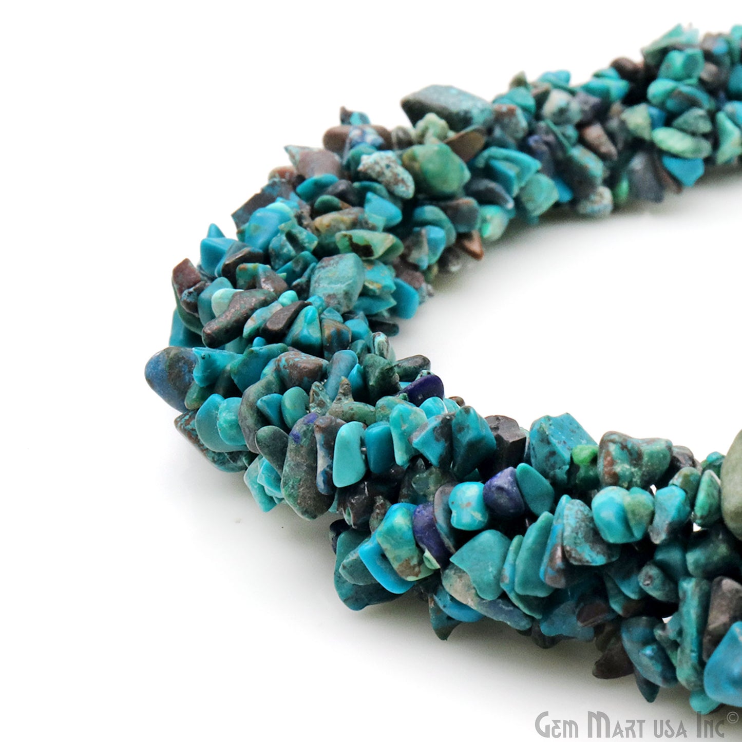 Single Strand Natural Chrysocolla Gemstone Chip beads, 34 Inch Full Strand (762209927215)