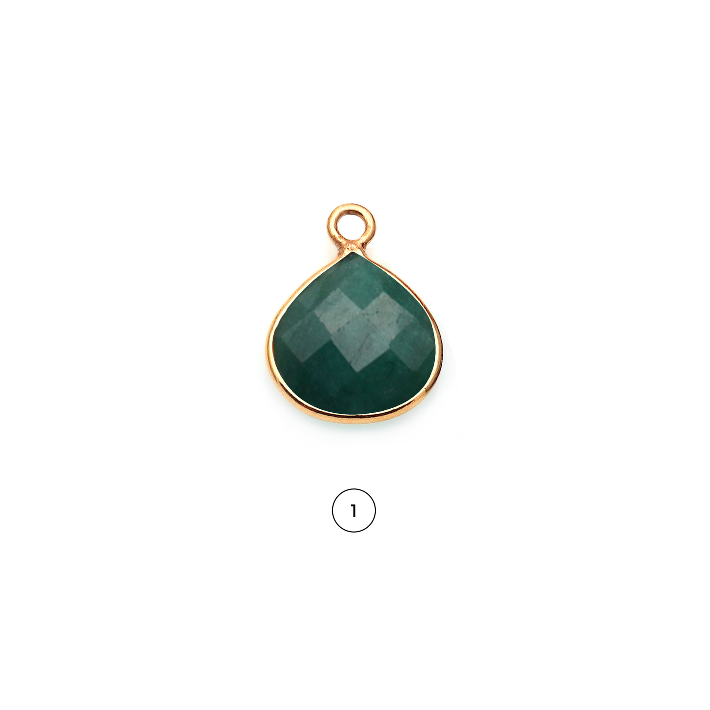 Heart 12mm Single Point Bail Gold Bezel Gemstone Connector