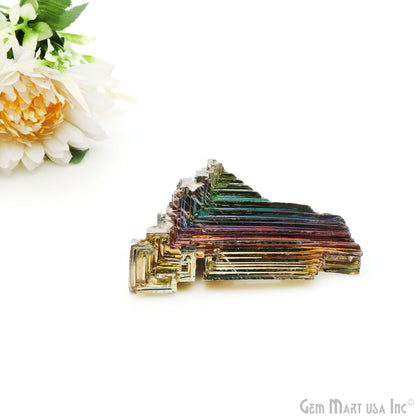 Bismuth Crystal Rainbow Bismuth XXL Crystal Cluster Display Specimen Mineral Decor Pyramid Teaching Tools Stone Educational Rock Peacock Ore