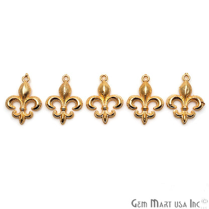 Fleur de Lis 28x19mm Chandelier Finding Charm Connector (Pick Your Metal) - GemMartUSA