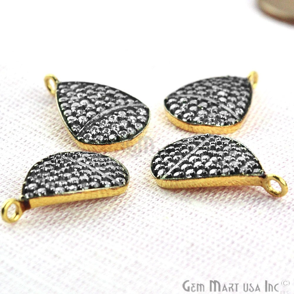 Cubic Zircon Pave 'Fancy Cap' Gold Vermeil Charm For Bracelet & Pendants - GemMartUSA